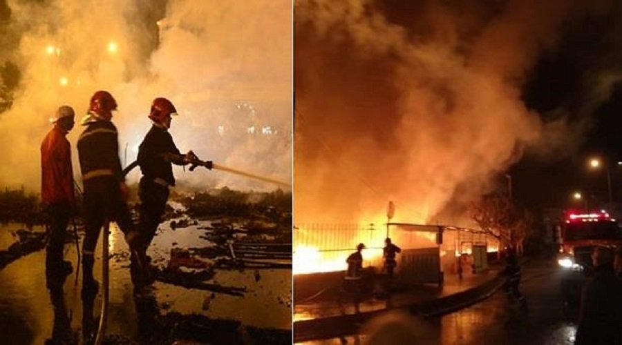 اندلاع حريق في خيام مهاجرين أفارقة بالبيضاء والسلطات تتدخل