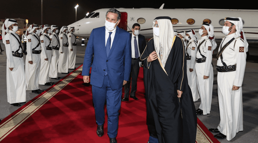 أمير دولة قطر يستقبل رئيس الحكومة عزيز أخنوش