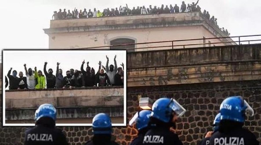 شغب في 27 سجنا بإيطاليا يخلف مقتل 6 معتقلين بسبب كورونا