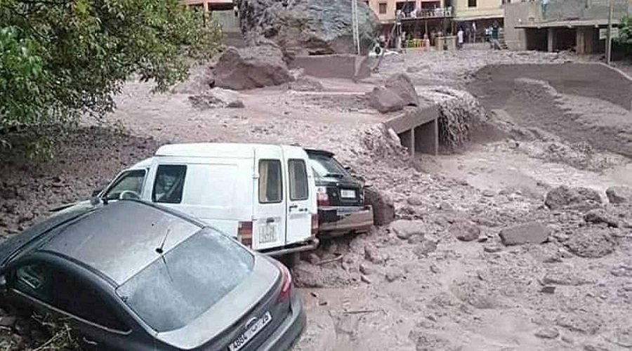 فيديو مخيف لفيضانات منطقة امليل نواحي مراكش