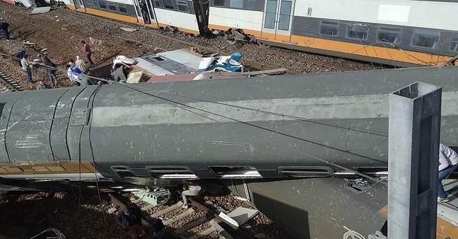 انقلاب قطار في منطقة بوقنادل قرب سلا وسقوط قتلى وجرحى