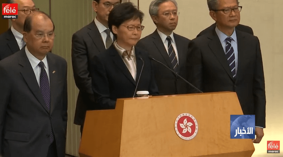 هونغ كونغ:  رئيسة الحكومة تتهم المتظاهرين "بالسعي لتدمير" البلاد غداة مواجهات عنيفة