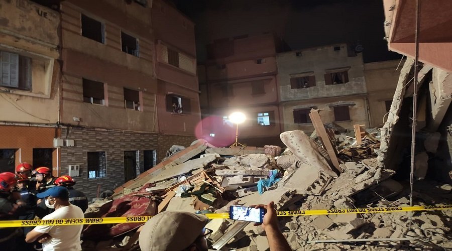 بالفيديو لحظة انهيار مبنى من ثلاثة طوابق خلف مقتل شخص بالبيضاء تيلي ماروك