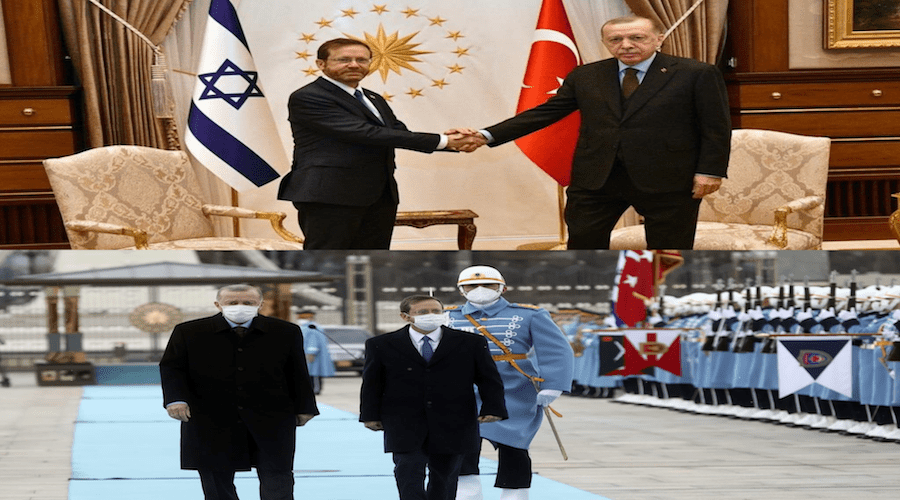 أردوغان يستقبل الرئيس الإسرائيلي بمراسم رسمية
