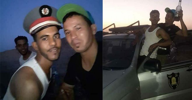 هذه حقيقة الصور المتداولة لأشخاص يعاقرون الخمر فوق سيارة الدرك الملكي (صور)