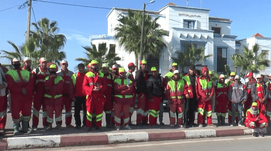 احتجاج عمال شركة «أوزون» بسيدي رحال