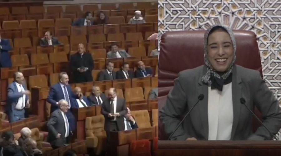أمينة ماء العينين ترفع جلسة البرلمان لمدة عشر سنوات وتنفجر ضاحكة ... فيديو
