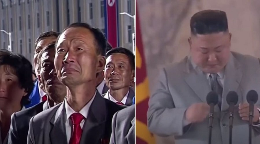 بالفيديو.. زعيم كوريا الشمالية يبكي ويعتذر لشعبه