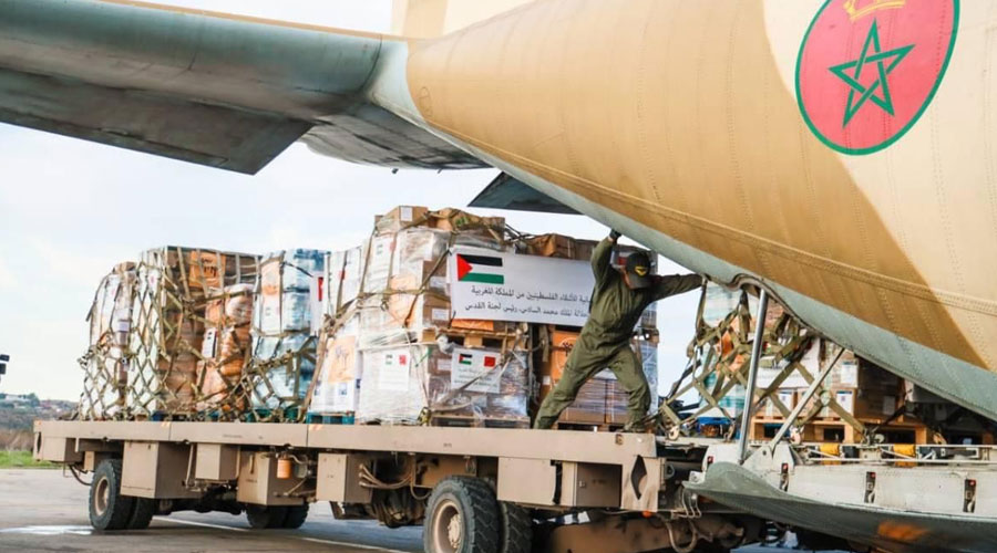 طائرتان عسكريتان تغادران القاعدة الجوية بالقنيطرة باتجاه مطار العريش محملتان بمساعدات إنسانية