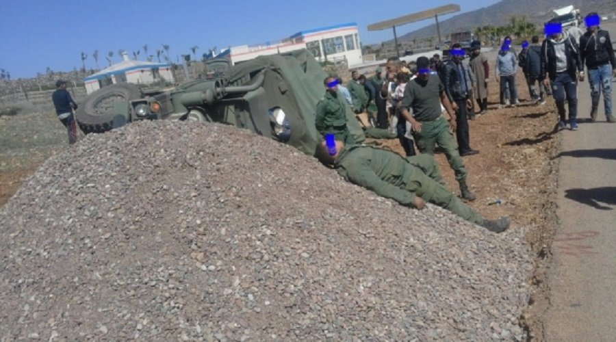 انقلاب شاحنة عسكرية ضواحي أزيلال وإصابات في صفوف جنود